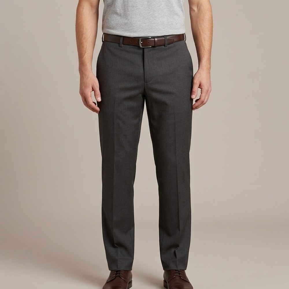 Unbranded Men's 34x32 Dress Pants Charcoal‎ Gray Poly Blend EUC